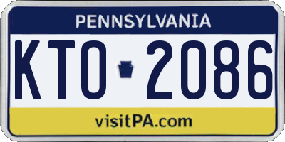 PA license plate KTO2086