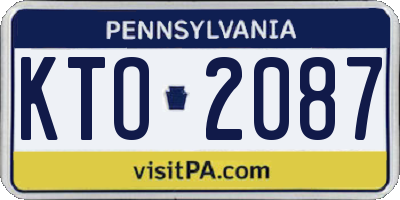 PA license plate KTO2087