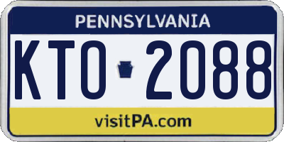 PA license plate KTO2088