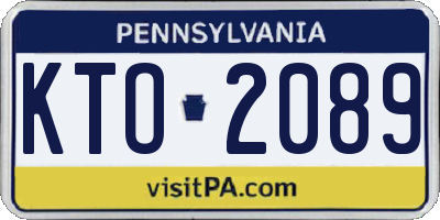 PA license plate KTO2089