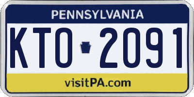 PA license plate KTO2091