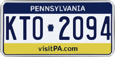 PA license plate KTO2094
