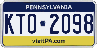 PA license plate KTO2098