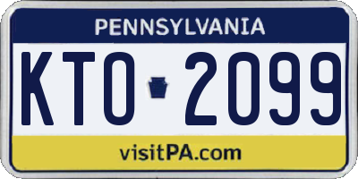 PA license plate KTO2099