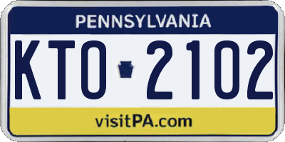 PA license plate KTO2102