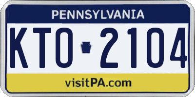 PA license plate KTO2104