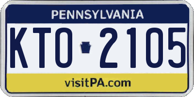 PA license plate KTO2105