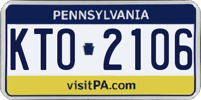 PA license plate KTO2106