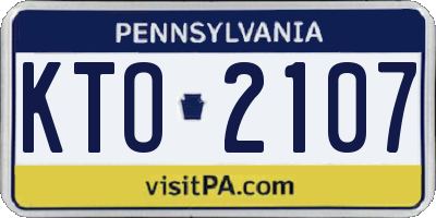 PA license plate KTO2107