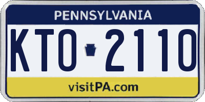 PA license plate KTO2110