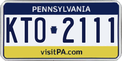 PA license plate KTO2111