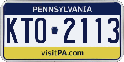 PA license plate KTO2113