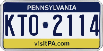 PA license plate KTO2114