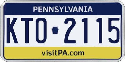 PA license plate KTO2115