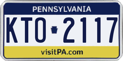 PA license plate KTO2117