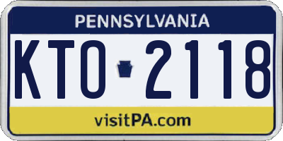 PA license plate KTO2118