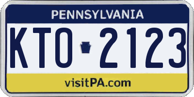 PA license plate KTO2123