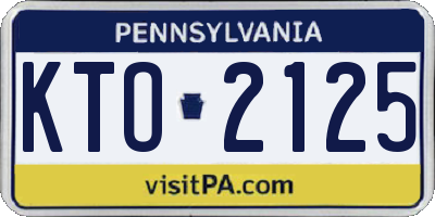 PA license plate KTO2125