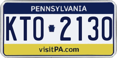 PA license plate KTO2130