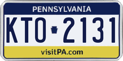 PA license plate KTO2131