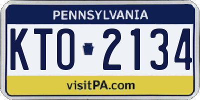 PA license plate KTO2134