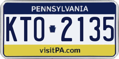 PA license plate KTO2135