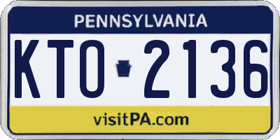 PA license plate KTO2136