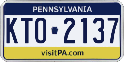 PA license plate KTO2137