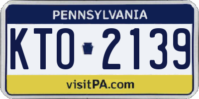 PA license plate KTO2139