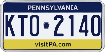 PA license plate KTO2140