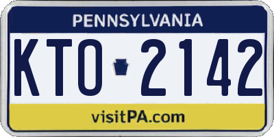 PA license plate KTO2142