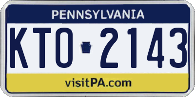 PA license plate KTO2143