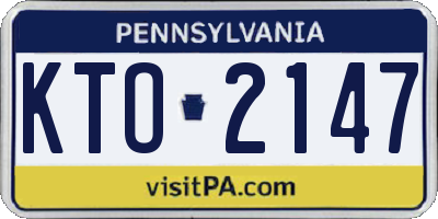 PA license plate KTO2147