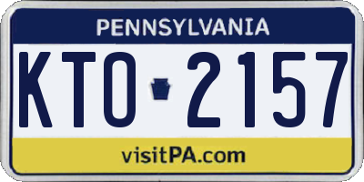 PA license plate KTO2157
