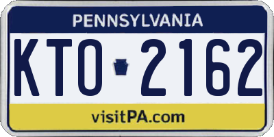 PA license plate KTO2162