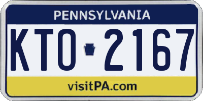 PA license plate KTO2167