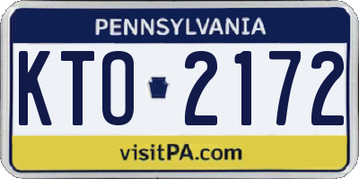 PA license plate KTO2172