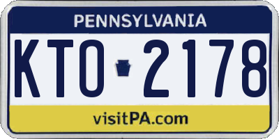 PA license plate KTO2178