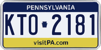 PA license plate KTO2181