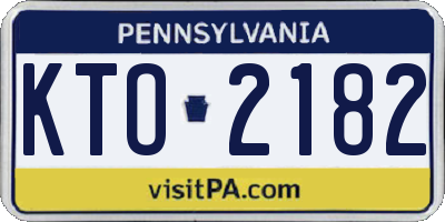 PA license plate KTO2182