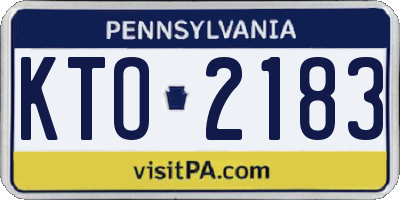 PA license plate KTO2183