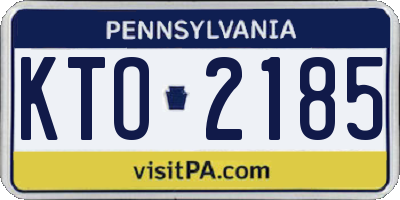 PA license plate KTO2185