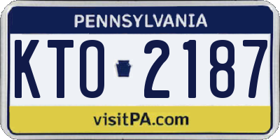 PA license plate KTO2187