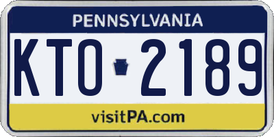 PA license plate KTO2189