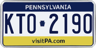 PA license plate KTO2190