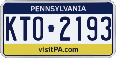 PA license plate KTO2193