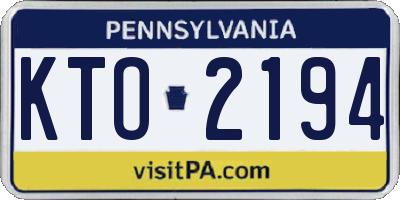 PA license plate KTO2194