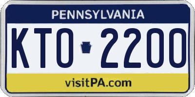 PA license plate KTO2200