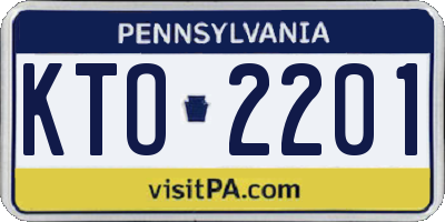 PA license plate KTO2201