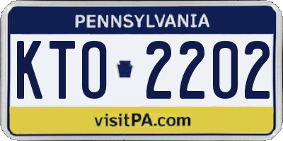 PA license plate KTO2202